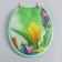 The toilet seat with a lid, Rossplast, 43 x 37 cm, soft, green color, Mix drawing