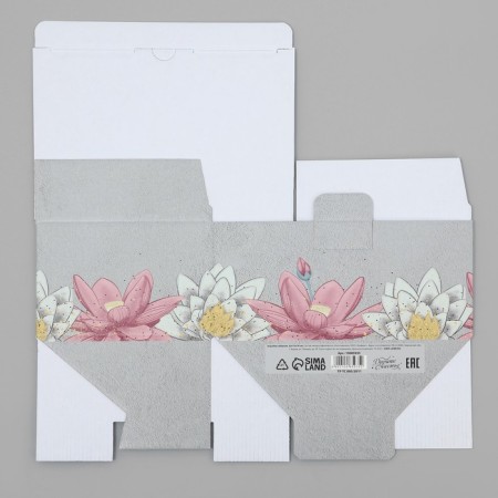 Gift folding box, packaging, "delicate lilies", 22 x 15 x 10 cm-7