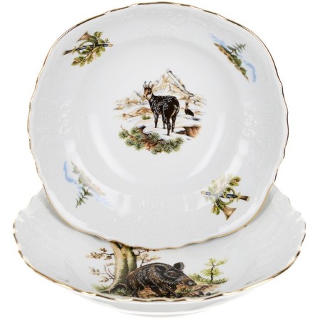 Dining Service 6/25 BERNADOTTE, Decor "Hunting Stories", 25 items-4
