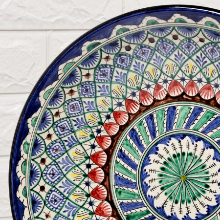 Largan Rishtan ceramics "Patterns", 33 cm, blue, deep-3