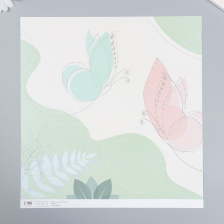 Scrapbuking Paper "Floking butterflies" density 180 g 30.5x32 cm