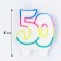 Candle for the cake "Jubilee giant", number "50", tone rim, 7.5 cm