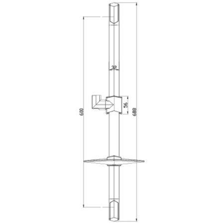 Shower stand LM8066C 685mm with a hexagonal soap dish, chrome-1