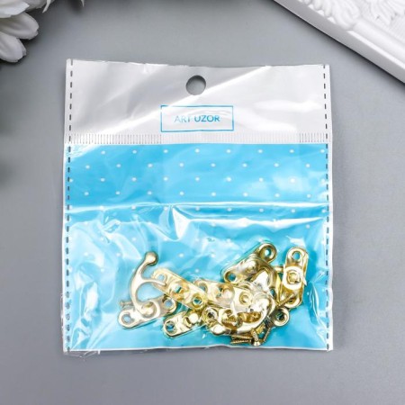 Castle Metal for the box "hook" gold set 4 pcs 2.7x2.5 cm-4