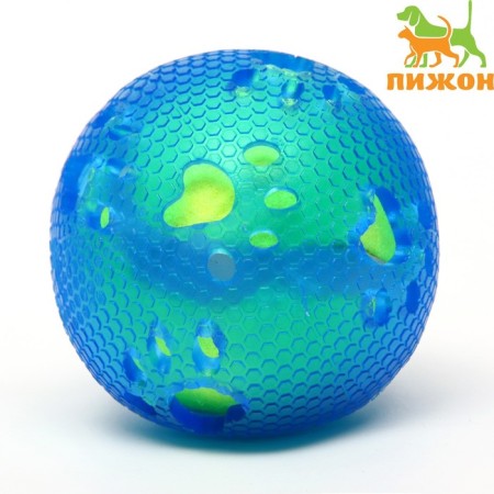 Dog ball "Double pleasure of the paw", TPR+felt ball, 7.6 cm