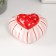 Coramics box "Red heart in peas, striped" 10.2x10x5 cm