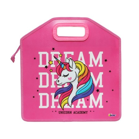A4, 350 x 335 x 135 mm folder and drawings folder and drawings, with a pen, plastic, with a cut pen, Unicorn Dream 68656-2