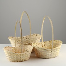 Camping of baskets, 26x19x9x10.5/34 cm, 33x24x11x13/42 cm, 30x21x10x11/38 cm, yellow, bamboo