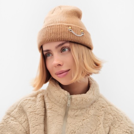Women's hat minku, beige color, rr 56-58
