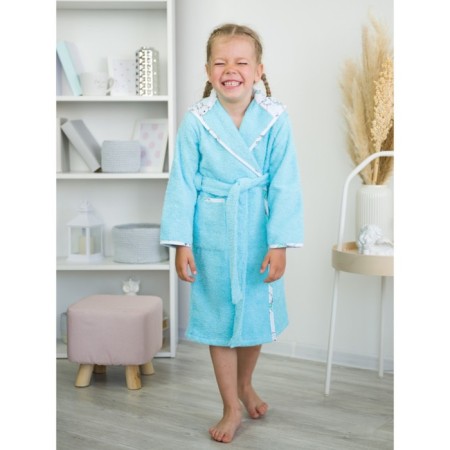 Terry robe of children's "ears", size 30, blue color-1