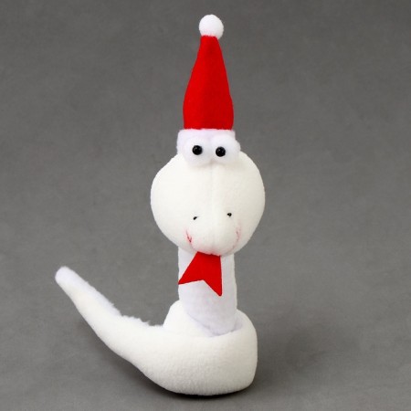 Soft toy "Snake" on a suspension, 14 cm, white color-3