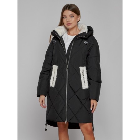 Coat insulated winter female, size 44, black color-13