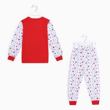 Pajamas for a boy, red/white color, height 98 cm-2