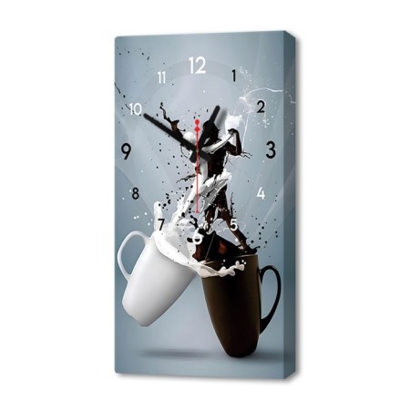 Carty clock wall-mounted interior "mugs", silent, 35 x 60 cm