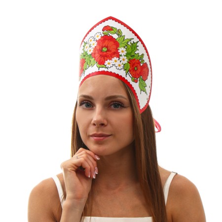 Kokoshnik "Poppies in chamomile", paper-1
