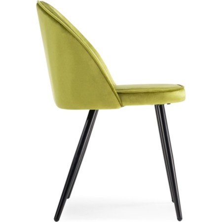 Stol on a metal frame Dodo metal/velor, black/green 52x55x77 cm-2