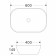 Haller shell Wave Slim, rectangular, white color, 61x40x14.5 cm