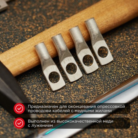 Tip of copper puddled tml -r 16–8 (16mm² - Ø8mm) (in package 100 pcs.) Rexant-1