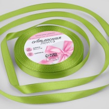 Satin tape, 10 mm × 23 ± 1 m, color light olive No. 184
