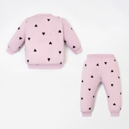 Costume: sweatshirt and pants crumb I am "hearts", height 86-92 cm, pink-7