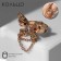 Ring "Butterfly" with a chain, colored in gold, dimensionless