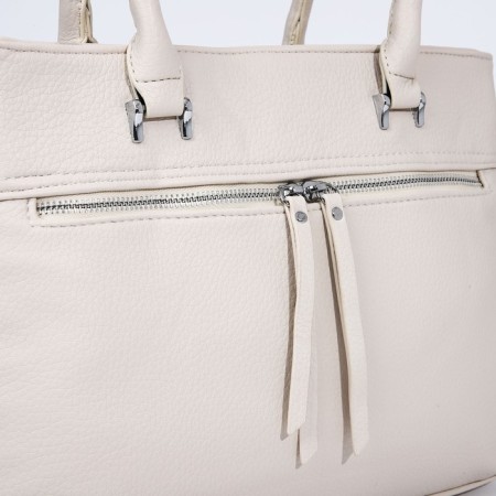 Luggage bag on lightning, 2 external pockets, milk color-3