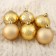 Set of balls plastic D -6 cm, 6 pcs "Festive lights - stars" gold
