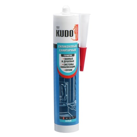 Sealant Kudo, sanitary, silicone, white, 280 ml