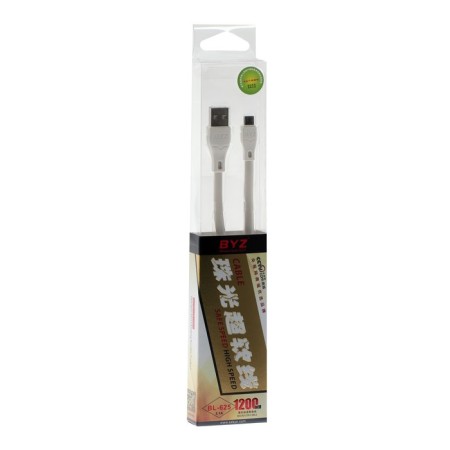 BYZ BL -625, microUSB cable - USB, 2.1 a, 1.2 m, PVC, white-3