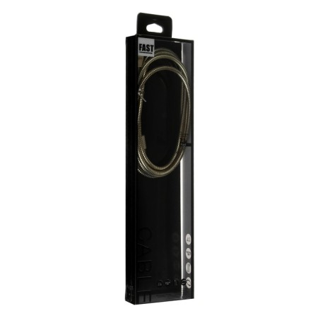 Lightning cable - usb, 2.1 a, metal braid, 1 meter, golden-3