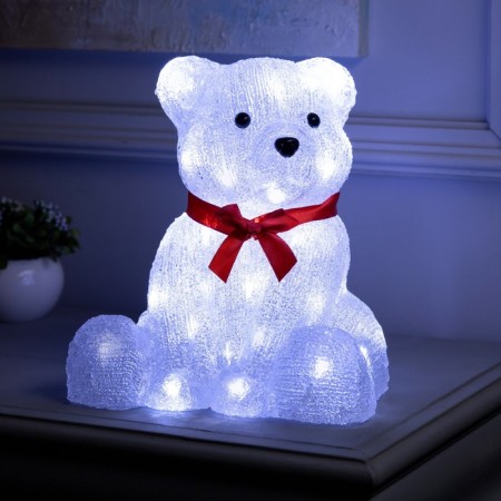 LED figure "Bear" 25 × 26 × 23 cm, acrylic, 50 LED, AA × 2 batteries, glow white