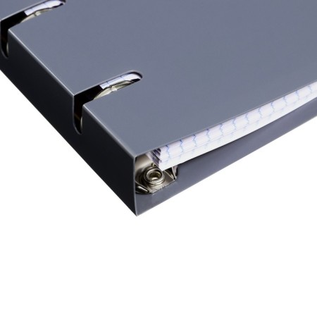 Notebook on rings A5 120 sheets in Calligrata cage gray, plastic cover, offset unit-4