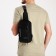 Male sling bag from textiles, black color