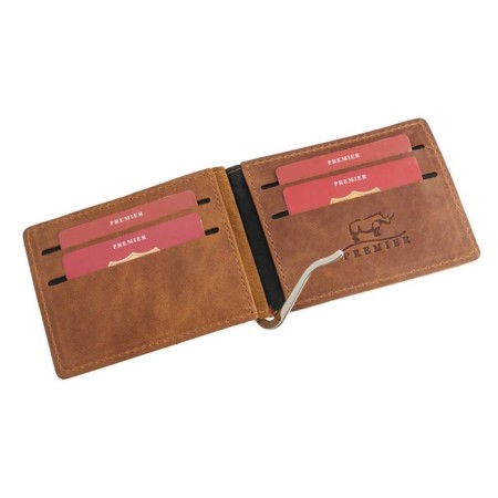 Portmone with a clamp m-59, without fastening, brown, pool-up-2