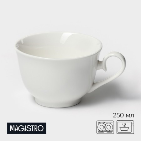 Porcelain mug Magistro "suite", 250 ml, white color