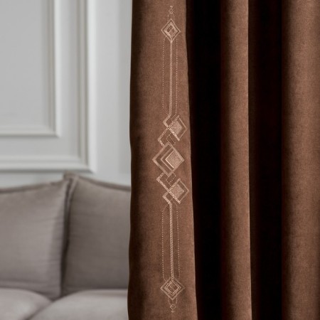 Set of curtains "Bridget", size 2x200x270 cm, brown color-4