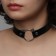 Choker "Temptation" of a cat, black color in silver, 40 cm