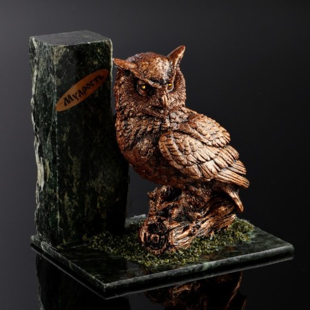 Souvenir "Eagle owl", 10x15x10 cm, coil, gypsum