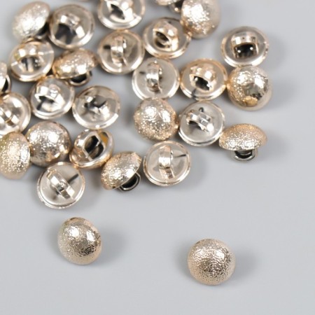 Buttons plastic for creativity on the leg "Golden Hemisphere" rough set 30 pcs 1x1 cm