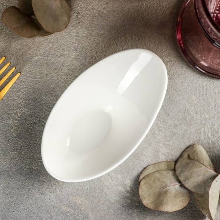 Porcelain dish, 11.5 × 7 cm, white color-1