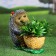 Garden figure "Hedgehog with wicker basket" 26x25x15cm