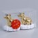 Christmas tree decoration "Trunk on the ice" (set 2 pcs) 5.5x7.5x8 cm, gold