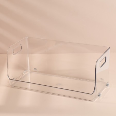 Organizer for storage, with handles, 1 section, 30 × 14 × 13 cm, color transparent color-4