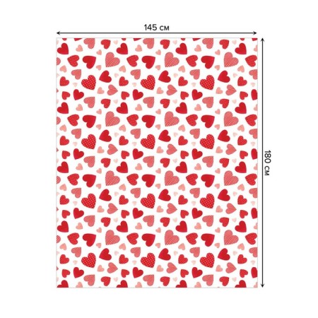 The tablecloth “hearts”, rectangular, Saten, size 145x180 cm-1