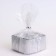 Candle "Square" in a candlestick with narrow faces of gypsum, 7.5x3.5cm, silver