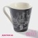 Porcelain share mug "Machine", 310 ml, black color