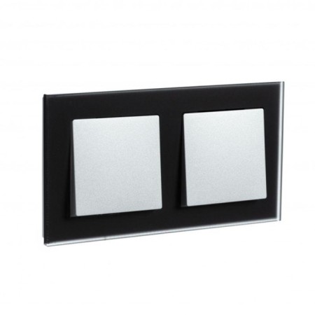 Frame for the socket/switch Sche Atn331002 Atlasdesign Nature, glass, black color