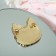 Brooch "cat" Flower pattern, colored in gold