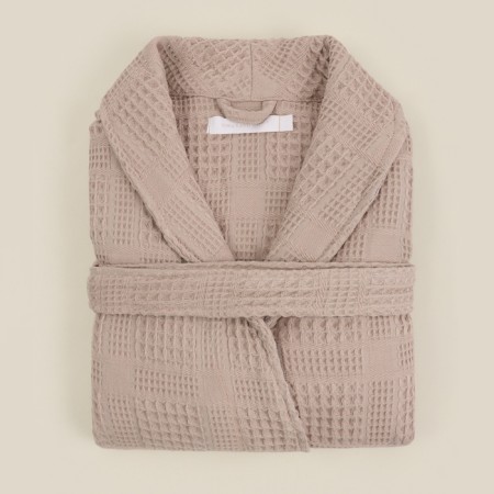 Wafel dressing gown Male SL Home: Chess "Sabbia", size L, 100% cotton, 340 g/m2-14