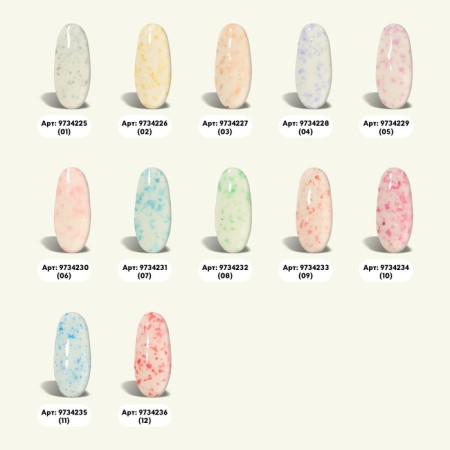 Gel nail polish, Milk Potal, 3 phase, 8ml, LED/UV, white/silver color (01)-4